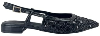 MODELISA - Zapato De Tacón Plano Brillo Acabado En Punta Boda Evento Mujer