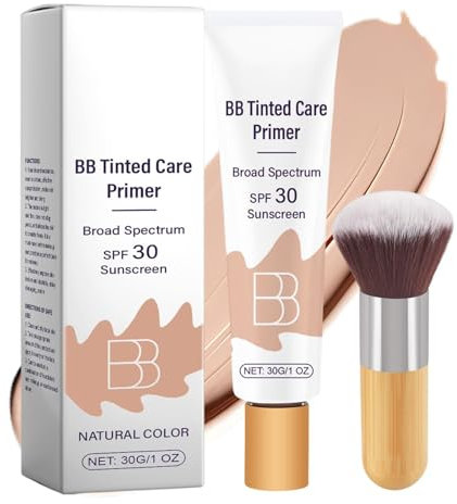 Bb Blur Tinted Moisturizer Spf 30, Skin Tightening Cream For Face, Bb Cream, Bb Tinted Moisturiser, Bb Tinted Care Primer(Natural+With Brush), Bb Cream Tinted Moisturizer With Broad Spectrum Spf
