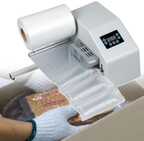 Automatische Luftkissenmaschine, 16 m/min tragbare Luftspurpble -Making -Maschine für Handel und Industriegeschäft, erstellen Sie mit dieser Luftkissenmaschine verschiedene Breiten von Filmtypen,White