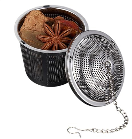 Gewürzfilterkugel - Teefiltersieb, Edelstahl -Gewürzkugel | Tee -Infuser der Lebensmittelklasse, tragbarer Set -Spülmaschinen -Safer -Kochbedarf, Gewürzfilterkugel zum Kochen