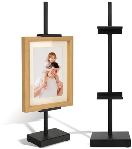 Donghome 18” Black Steel Adjustable Tabletop Easel Stand,Picture Frame Holder Stand for Display,Art Easel Photo Stands for Sign,Plates,Painting,Artwork,Poster,Books