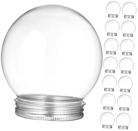 KONTONTY 9 Stück Kunststoff Transparente DIY Schneekugel Bastelset Mit Abschraubbarem Deckel Befüllbarer Winter Schneekugel Ball Für Bastelarbeiten