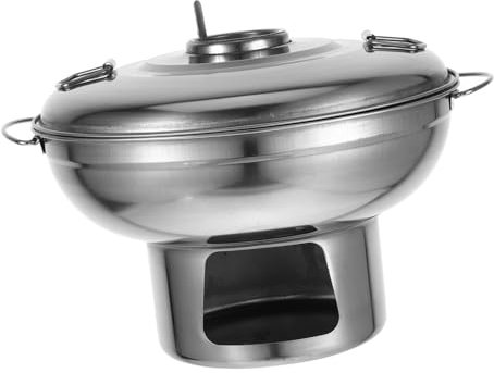 OUNONA Pentola Con Ad Padella in Acciaio Pentola Calda Portatile Utensile Da Cucina Per Uso Con Maniglia