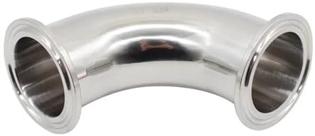 3/4 1” 2” 3“ 4 19mm-102mm Pipe OD Sanitary Tri Clamp Ferrule OD 90 Degree Elbow Pipe Fitting Stainless Steel 304 Homebrew(19mm x Ferrule 50.5)