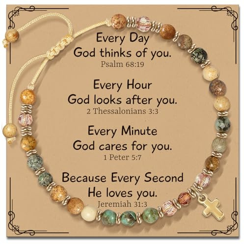 ZOKCC Christian Cross Bracelet for Women: Easter Basket Gifts for Women - Religious Baptism Christmas Mothers Day Gifts for Godmother Mom Daughter Sister Friend Aunt