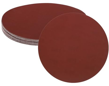 sourcing map Lot de 25 disques abrasifs PSA de 200 mm, grain 800, papier abrasif auto-adhésif, papier abrasif rond sans trou, peinture de voiture, bois, métal
