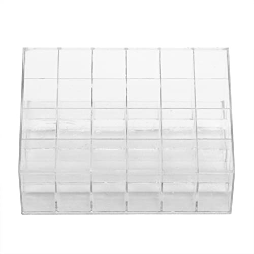Tnfeeon Organizzatore del Supporto per Rossetto in Plastica Premium 24 Griglie per il Rossetto di Facile Accesso e lo Stoccaggio dello Smalto per Unghie, Supporto per Trucco Trasparente per il