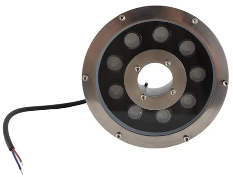 MUNEFE Luz de la Fuente LED submarina, luz de Acento LED Fuente, luz de Estanque de Acero Inoxidable, Adecuado para Luces de Paisaje de Piscina, Luces de Piscina, etc. (Zhengbai 9W)