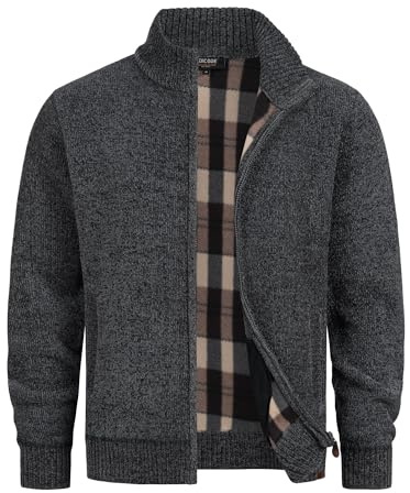 Indicode Herren INFilion Strickjacke mit Stehkragen und Reißverschluss | Klassischer Cardigan mit Stehkragen und Reißverschluss, Strickjacke, Herrenjacke, Freizeitjacke, Strickoberteil für Männer