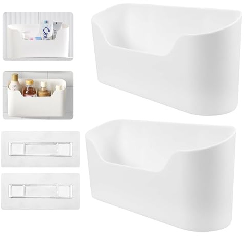 AMSGANK Küchenschranktür Aufbewahrungsbox, 2 Stück Selbstklebendes Schranktür Organizer Küche Ausziehbarer Schrank Korb Wandmontierte Aufbewahrungsbox für Küche, Schrank, Badezimmer
