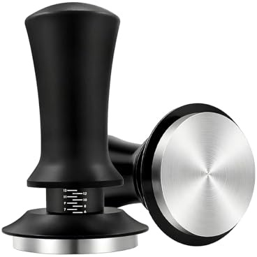 toothank Kaffee Tamper 51mm federbelastet, Espresso Tamper kalibriert mit 15lbs Anpressdruck, 304 Edelstahl Gewindebasis, einstellbare Tiefe, Kaffeestampfer für 51mm Siebträger, Barista Zubehör