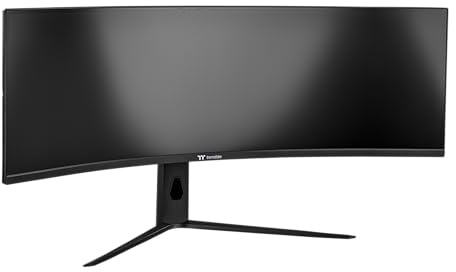 Thermaltake Monitor Gaming 49 VA Curvo, DQHD 5120×1440, 240Hz, 1ms GTG, 32:9, G‑Sync Compatible, FreeSync Premium, HDR10, 95% DCI‑P3, HDMI 2.1/DP 1.4/USB‑C 90W, Nero, EU