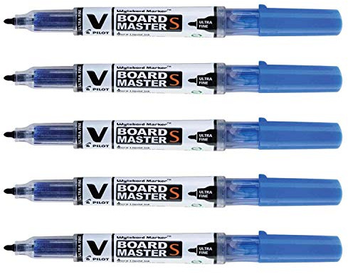 Pilot Whiteboard-Marker V Board Master S, ultradünn, Blau, 5 Stück