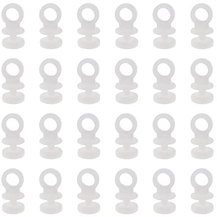 50 ganchos deslizantes para riel de cortina de 9 mm, color blanco