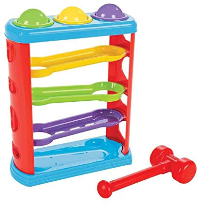 PILSAN Pista per Bambini 03351 con Martello attività Giocattolo Tre Palline, colorazione:Multicolore