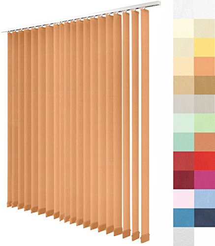 Sun World Lamellenvorhang nach Maß, Vertikal Lamellen Jalousien auf Maß vertikal Lamellen Maßanfertigung Vertikaljalousie Schiebevorhang ohne Deckenschiene (Apricot, Höhe: 350cm x Breite: 300cm)