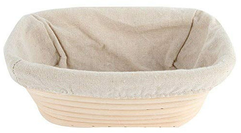 Ovaler natürlicher Rattan-Gärkorb, rund, Banneton, Teig, Brot, Herstellung von Brot, Starter, Glas (31 x 15 x 8 cm)