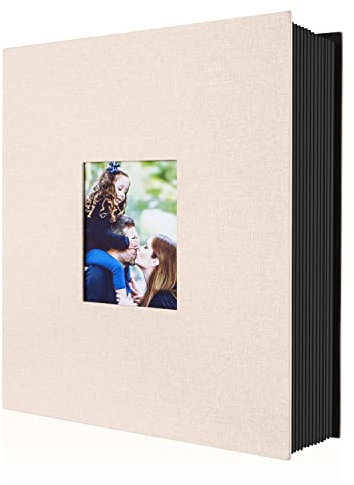 Lanpn Fotoalbum 10x15 400, Leinen Einstecken Einsteckalbum für Hochformat Fotos Bilder Beige