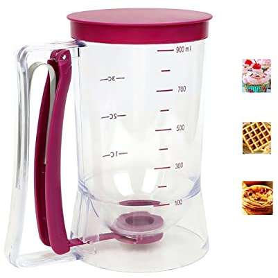Batter Dispenser with Squeeze Handle For Cupcake, Waffle, Pastry, Pancake, Cookie, Cake, Batter Cream Separator Cup Measuring Baking Tool