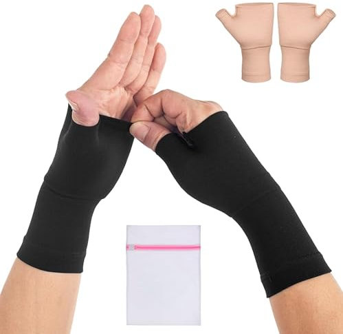 360 RELIEF Wrist and Thumb Support - Compression for Comfort and Stability | Joint Support, Sports, Hand Movement Enhancement | for Men and Women | 1 Pair - 2 PCS, X-Large, Black with Mesh Laundry Bag