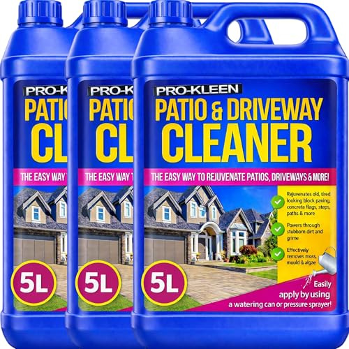 Pro-Kleen Patio & Driveway Cleaner - Removes Stains, Dirt and Grime - Powerful, Easy to Use Fluid/Liquid Cleaning Solution - Use on Patios, Driveways, Block Paving and more (15 Litres)