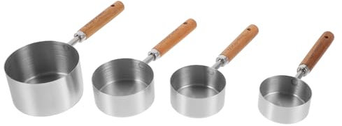 UTHCLO Completo De Tazas Medidoras y Cucharas Tazas Medidoras Inoxidable Mango De Madera Para y Otros Ingredientes Precisión y Durabilidad