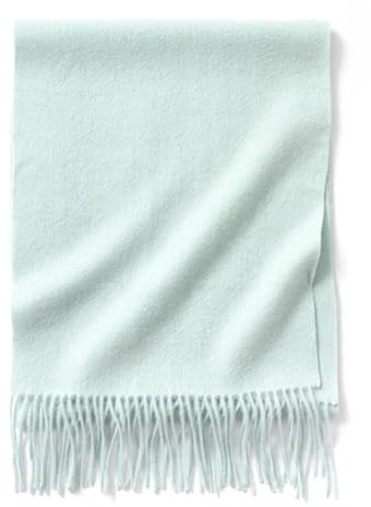 Langer Kaschmir-Schal für den Winter, Kaschmir-Schal, warm, dick, weich, solider Schal für Damen, hellblau, 200-35