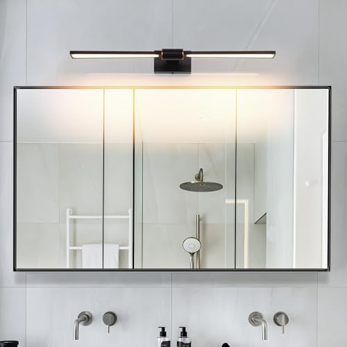 MantoLite Bilderleuchte 62CM 12W Waschtisch Wandleuchte LED Badezimmer Spiegel Lampen Aluminium Beleuchtung für Wohnzimmer Bild Licht Schlafzimmer Wandleuchten Matt Schwarz Nachttisch Leseleuchten