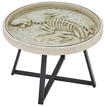 GLigeT Bout de Canapé Table Basse Ronde rétro, Table à Manger, Table à thé, Table d'appoint avec Plateau en Verre et Cadre en métal Table Basse