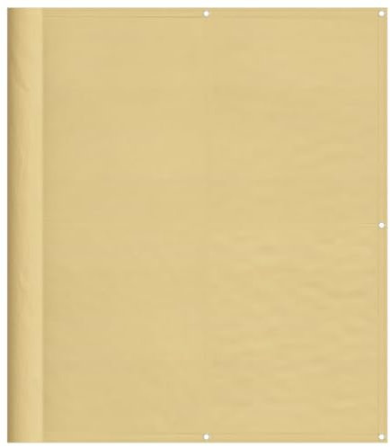 vidaXL Balkon Sichtschutz, Balkonbespannung mit Aluminium-Ösen, Balkonverkleidung Wasserfest, Balkonabdeckung Windschutz, Sandfarben 120x300cm 100% Polyester-Oxford