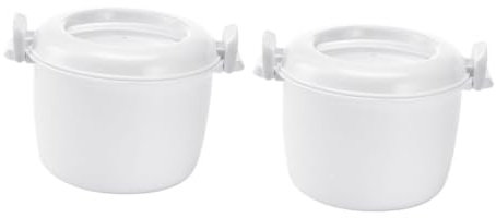 ANSNOW 2 Uds Olla Arrocera Vaporera Recipiente para Cocinar Arroz Microondas Olla para Pasta Vaporizador para Cocinar Recipiente para Arroz para Microondas Vaporera para Microondas Utensilios de Coc
