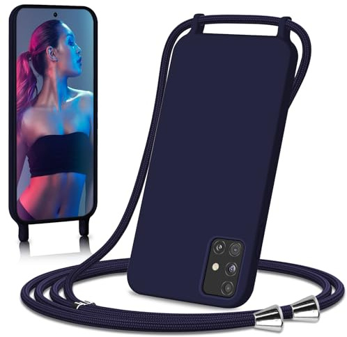 Ailicici Handykette für Samsung Galaxy A51 Hülle, Necklace Hülle mit Bands Handyhülle für zum Umhängen, Silikon Case mit Handykordel, Schutzhülle zum Umhängen Kordel