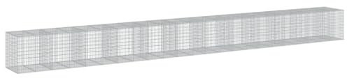 vidaXL Gabionkorg med skydd 1150x100x100 cm galvaniserat järn, gabionkorg, stenmur, gabionmur, gabionkorgar, stenmurar, gabinmurar, gabionvägg