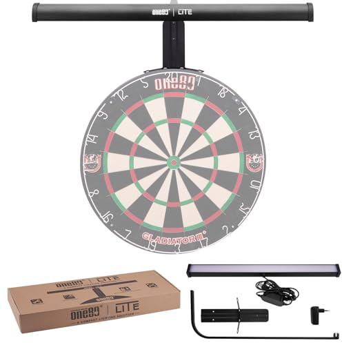 ONE80 Dartscheibe Beleuchtung Dart Illumina LED Beleuchtung für Dartscheibe Kork Dartscheibe Elektronisch Dartboard licht System Dartboard Beleuchtung System mit gebrandetem kleinen (Basic)