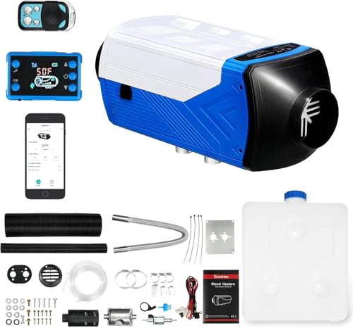 Diesel-Heizung 8.3KW, 12V/24V Blue Diesel Air Heater für Auto und Innenräume, Bluetooth-Fernbedienung, LCD-Panel-Steuerung, effiziente Diesel-Heizung für Vans, Wohnmobile, Lastwagen und Garagen