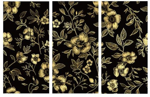 BEUNITONE Goldene Pfingstrosen Abziehbilder Zum Aufreiben Für Kunsthandwerk Und Möbel 3 Blatt Vintage Blumen Entfernbare Abziehbare Blumentapete Wasserfest Für Holz Neu Gestalten