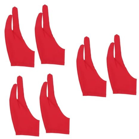 minkissy 6pcs Sketch Gloves Artist Two Finger Glove Comfortable Thin Breathable Sweat Protects Graphics Tablets