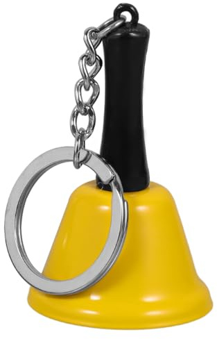 Unomor Handheld Bell Keychain for Kids 4.72 Inch Smooth Mini Metal Bell with Comfortable Grip for Early Childhood Education Home Classroom Restaurant Decoration