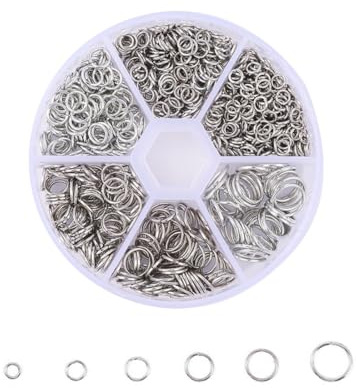 PLABBDPL 880 Anillos Abiertos de 4mm a 10mm, Doble Círculo, para Llaveros, Conectores Redondos para Collares, B