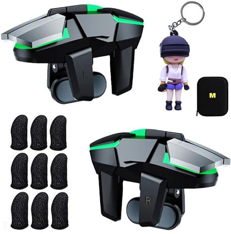 13 in 1 Mobile Phone Gaming Triggers Combo Kits for iPhones/Android Phones, Mobile Phone Game Controller for PUBG/Call of Duty/Knives Out (Girl)