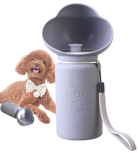 Sghtil Botella de agua portátil para perros, botella de agua portátil para mascotas, agua portátil para perros, dispensador de tazón plegable Eak existente, recipiente para vasos de agua, resistente a