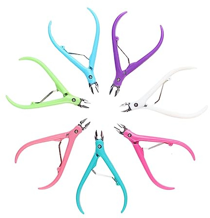 VICASKY Pinzas para cutículas de 3 piezas con mango de plástico para manicura y pedicura para eliminar la piel muerta, color aleatorio disponible