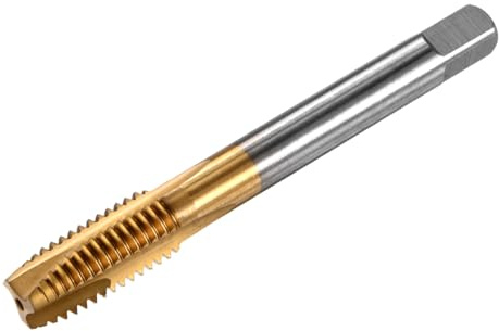 M METERXITY 1-Pack M10x1.5mm Metric Thread Tap, HSS Titanium Coated 79mm Length Straight Flute Right Hand Thread Screw Tapping Tool for Drilling/Milling Machines/CNC Machine Tools