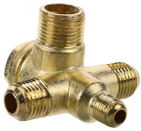 BAZEITFLOW 4 Way Air Compressor Check Valve Non-Return Safety Control Part Copper Pneumatic Joint Valve Tube Connector for Compressor Tools