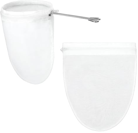 3 Pcs Fine Mesh Strainer Bags, Reusable Cheese Cloth Bag with Zipper, Tea/Coffee Filter, Food Grade Filter for Coffee Soy Thai Tea, Yogurt Nut Milk and Soup