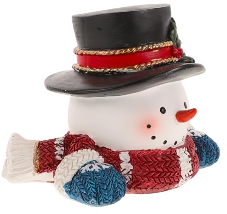 BESPORTBLE Christmas Half Snowman Figurine Indoor Decorative Statue for Tabletop Holiday Decor Cute Winter Xmas Ornament with Smooth Rounded Design Reusable Festive Decoration for Home Office