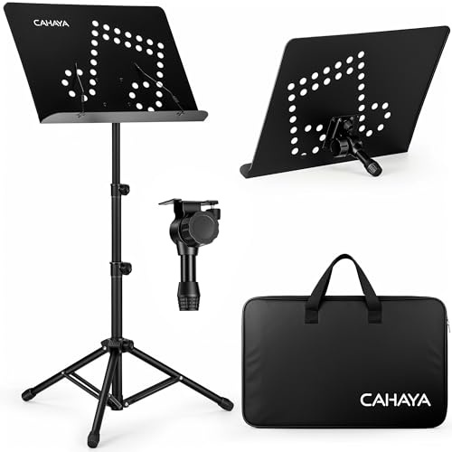 CAHAYA 2-in-1 Notenständer – Klappbar & Höhenverstellbar, Tragetasche Inklusive, Robustes Design, Patentiertes Modell