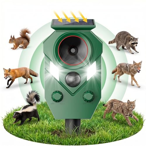 Katzenschreck Ultraschall, Katzenabwehr Garten Mit IP65 & 5 Modi Solar, Schlangenabwehr, Marderschreck, Vogelabwehr Ultraschall, Katzen Vertreiben Garten für Schlangen, Wühlmäuse in Gärten