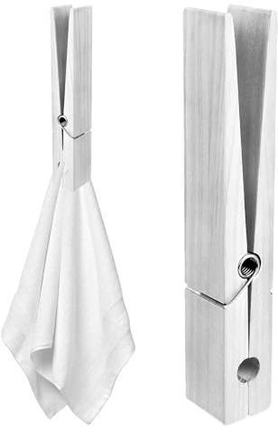 Molletta gigante porta asciugamani – Clip di grandi dimensioni, morsetto decorativo in legno, grande organizer da parete | ideale per appendere asciugamani, coperte, lavanderia, cucina, camera da