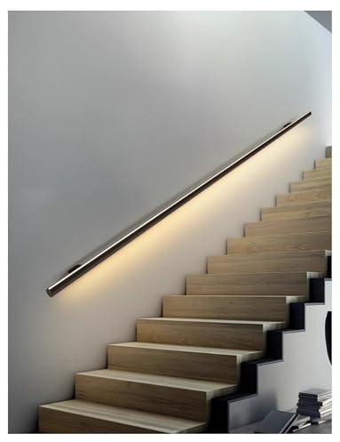 Pasamanos De Escalera LED con Sensor, Pasamanos Luminoso Montado En La Pared, Pasamanos De Aleación De Aluminio: for Terrazas Exteriores Y Escaleras Interiores(Left side,B/3.28ft)